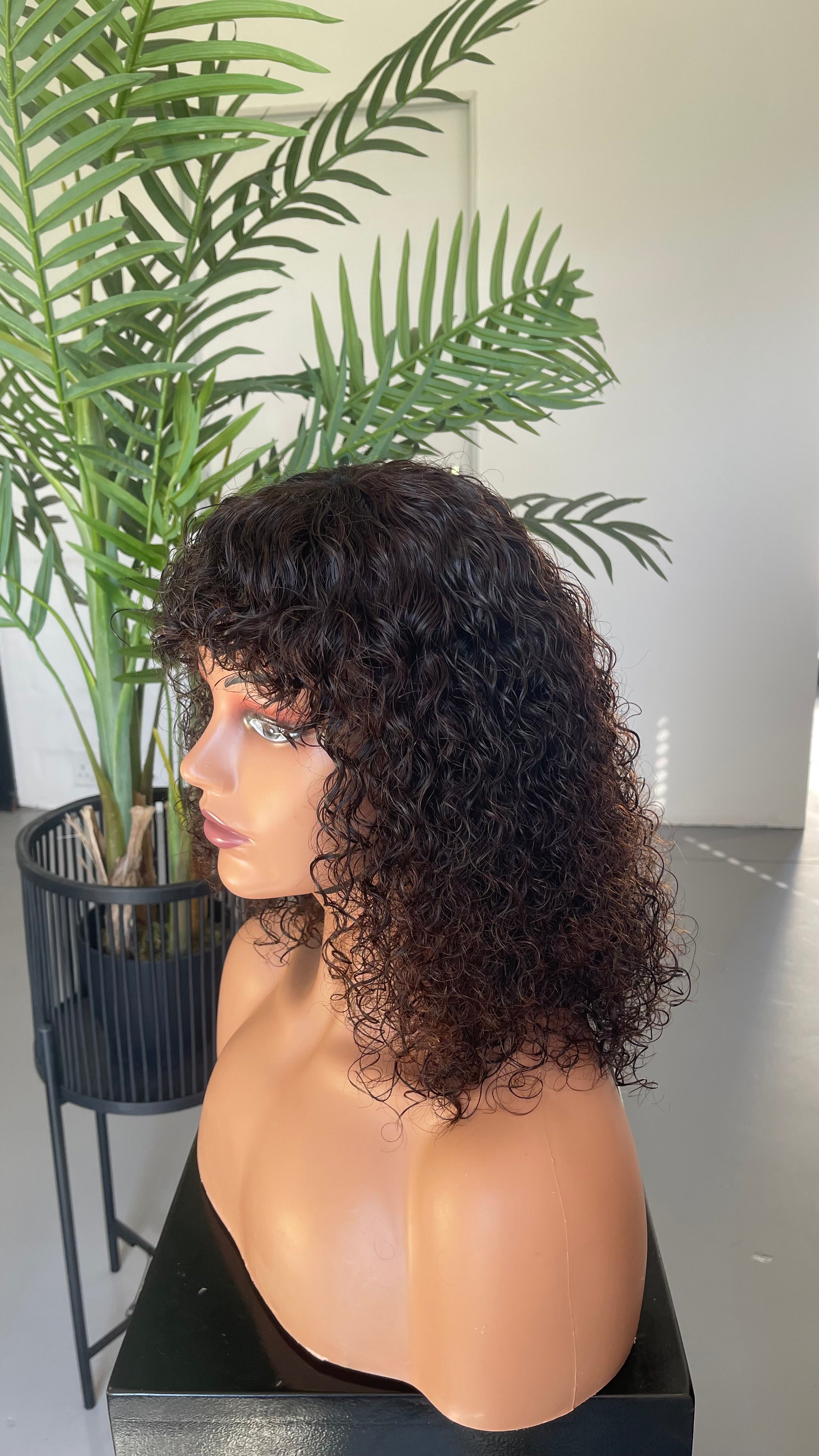 14” Mongolian Curly Fringe - SAMPLE WIG