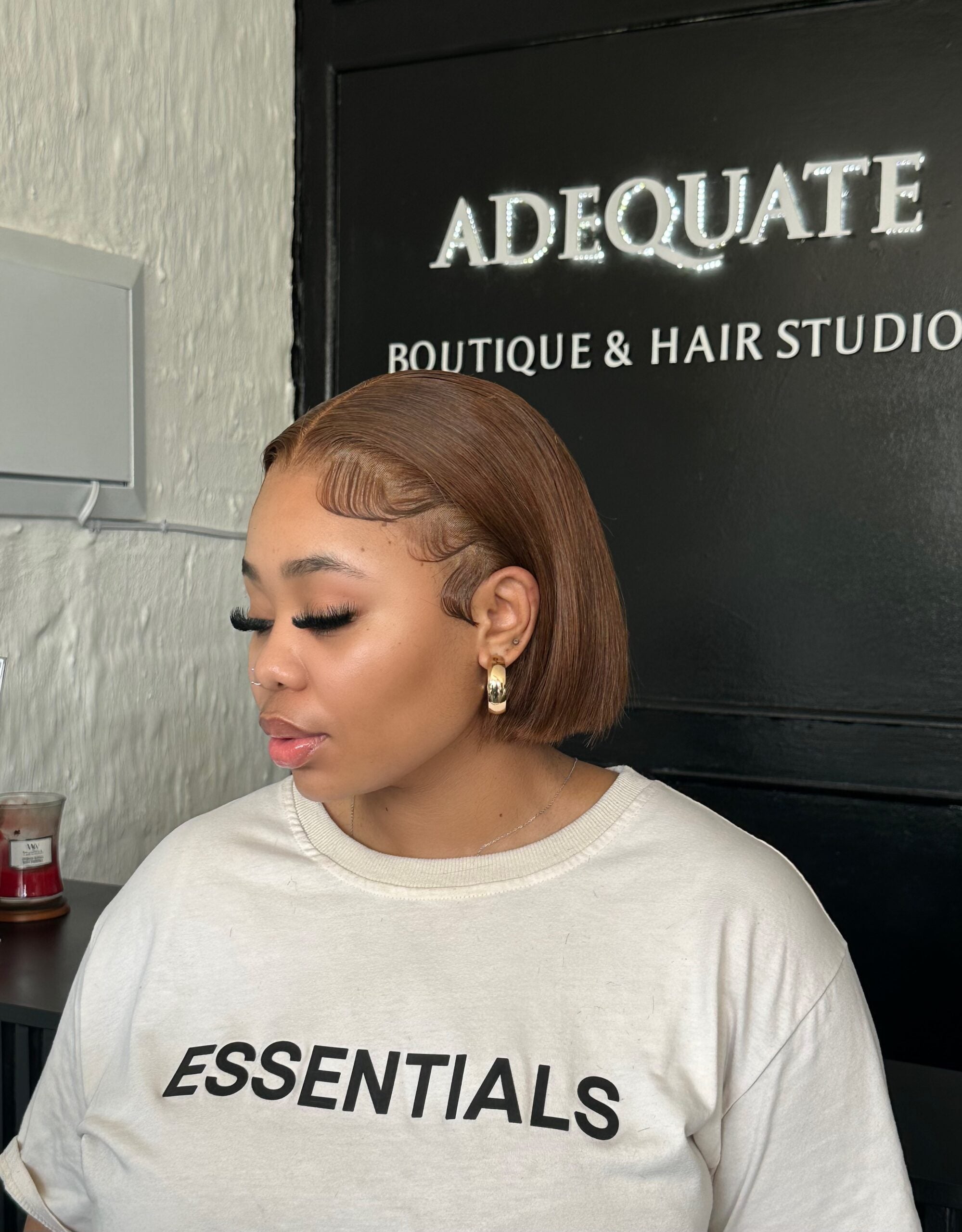 10”  Browny frontal bob