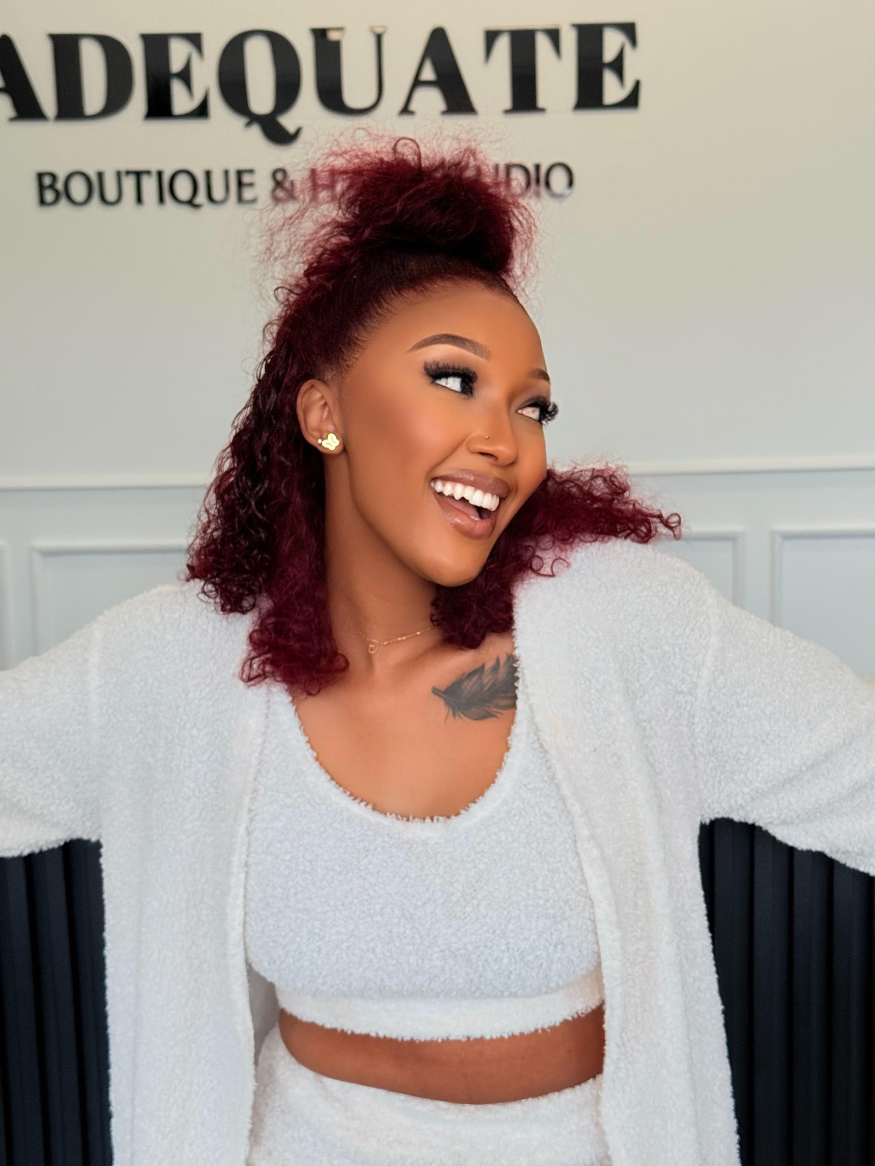 14” Wine Red Curly Unit