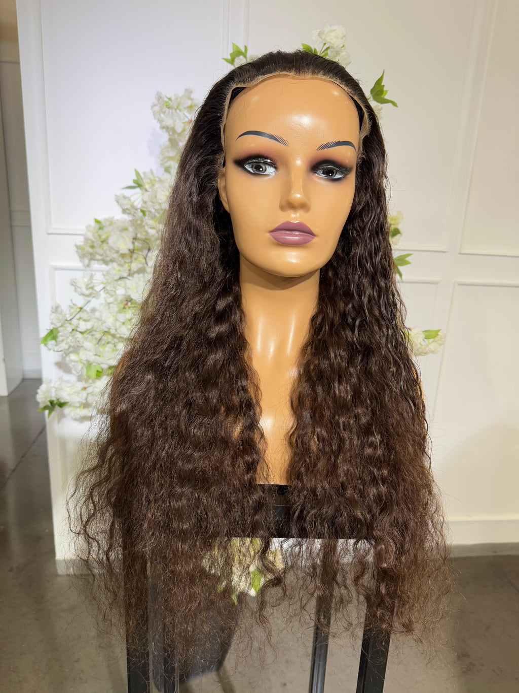 26” Brown frontal Curls - SAMPLE WIG