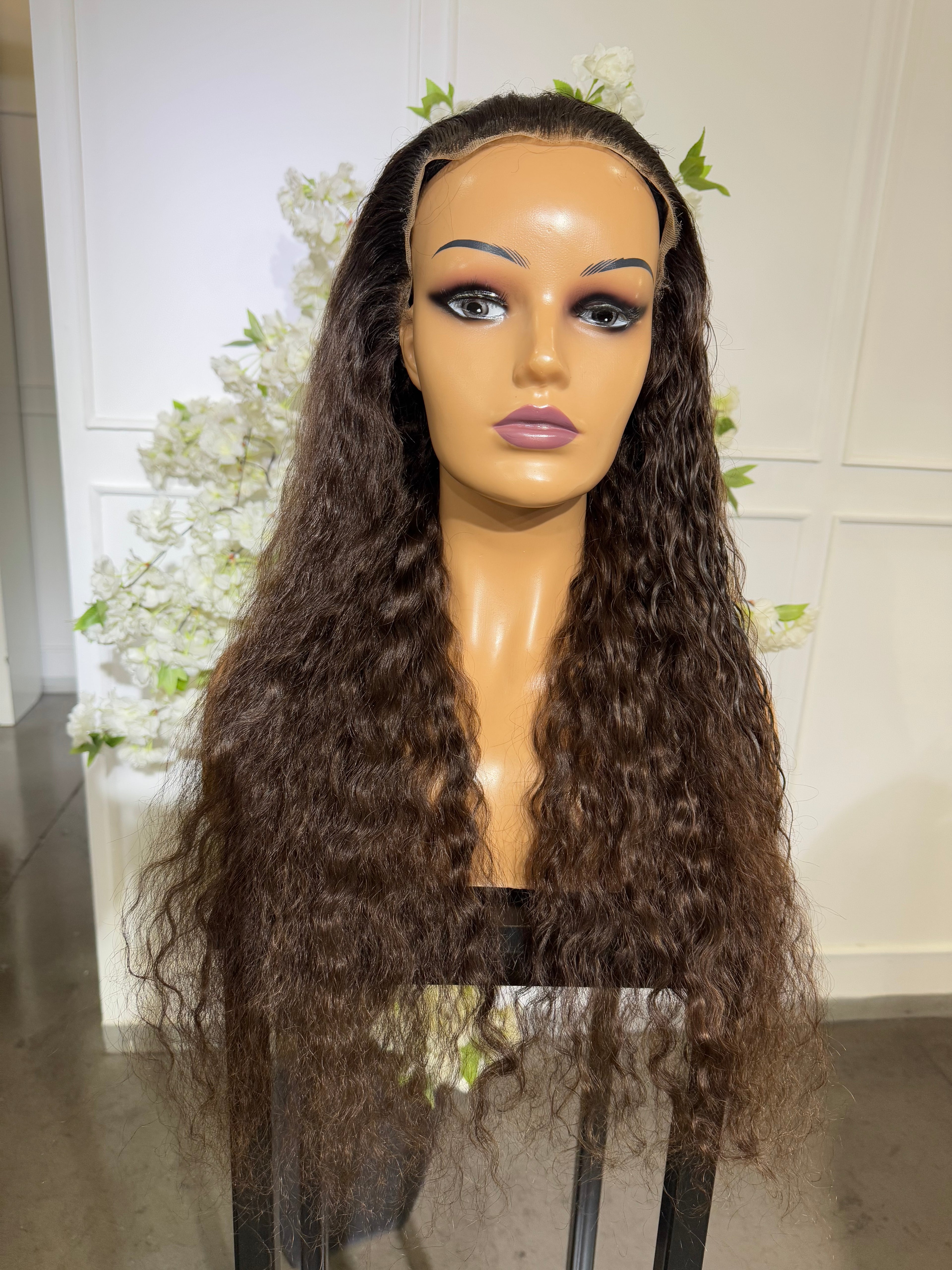 26” Brown frontal Curls - SAMPLE WIG