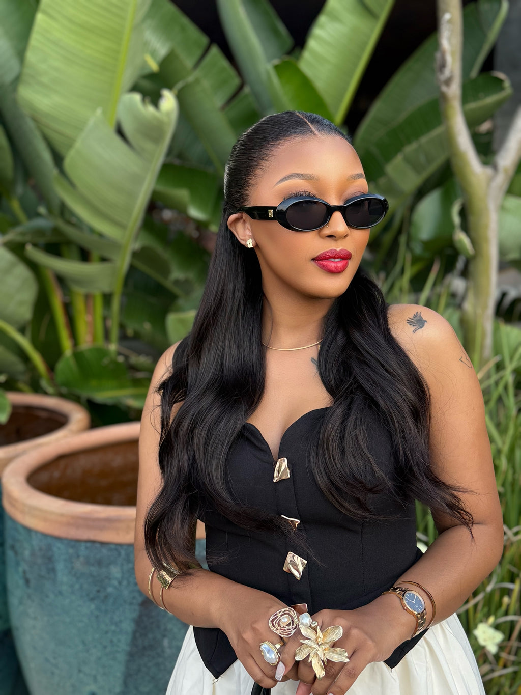 Straight with frontal swiss transparent lace