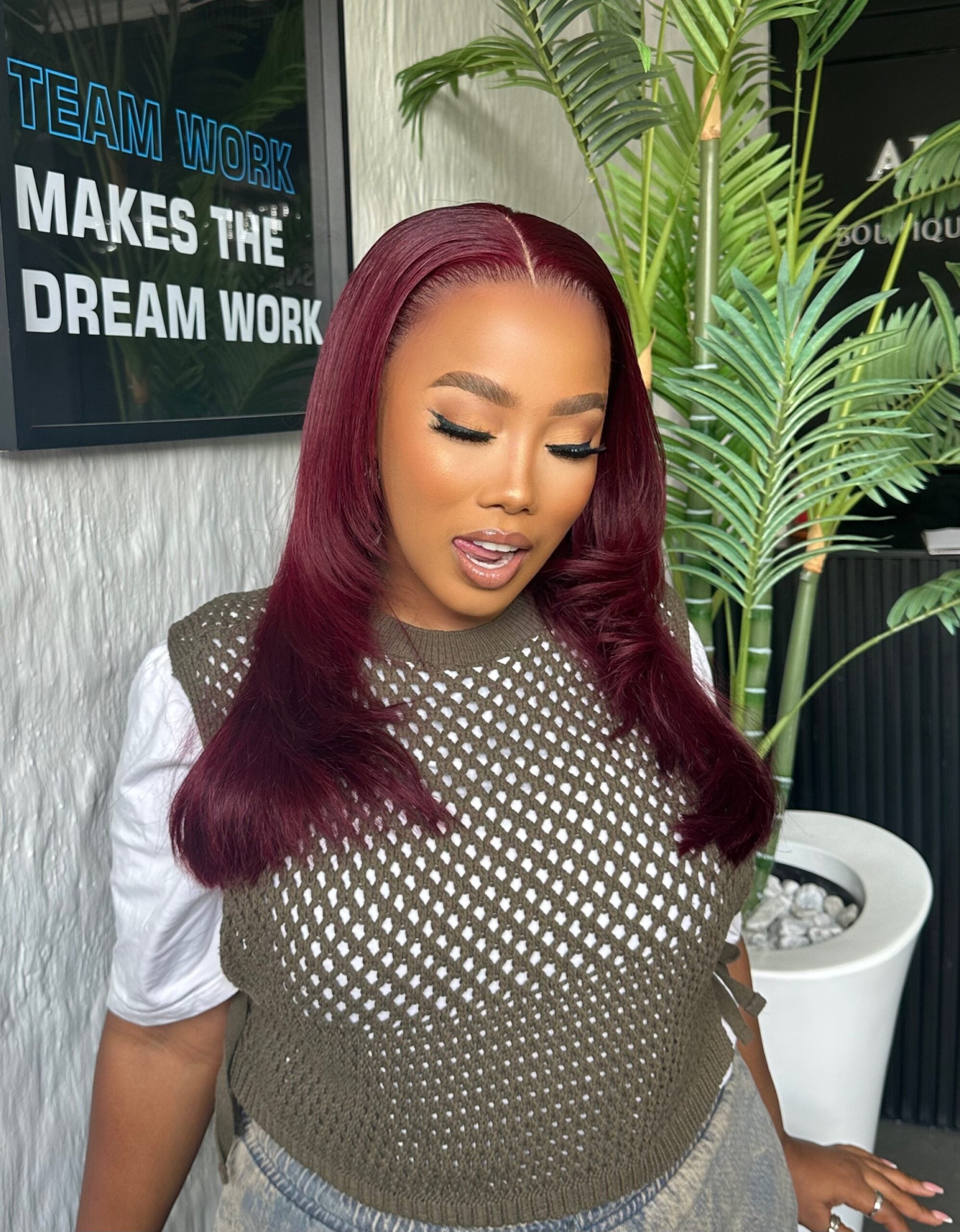 16” Deep Burgundy Frontal Unit