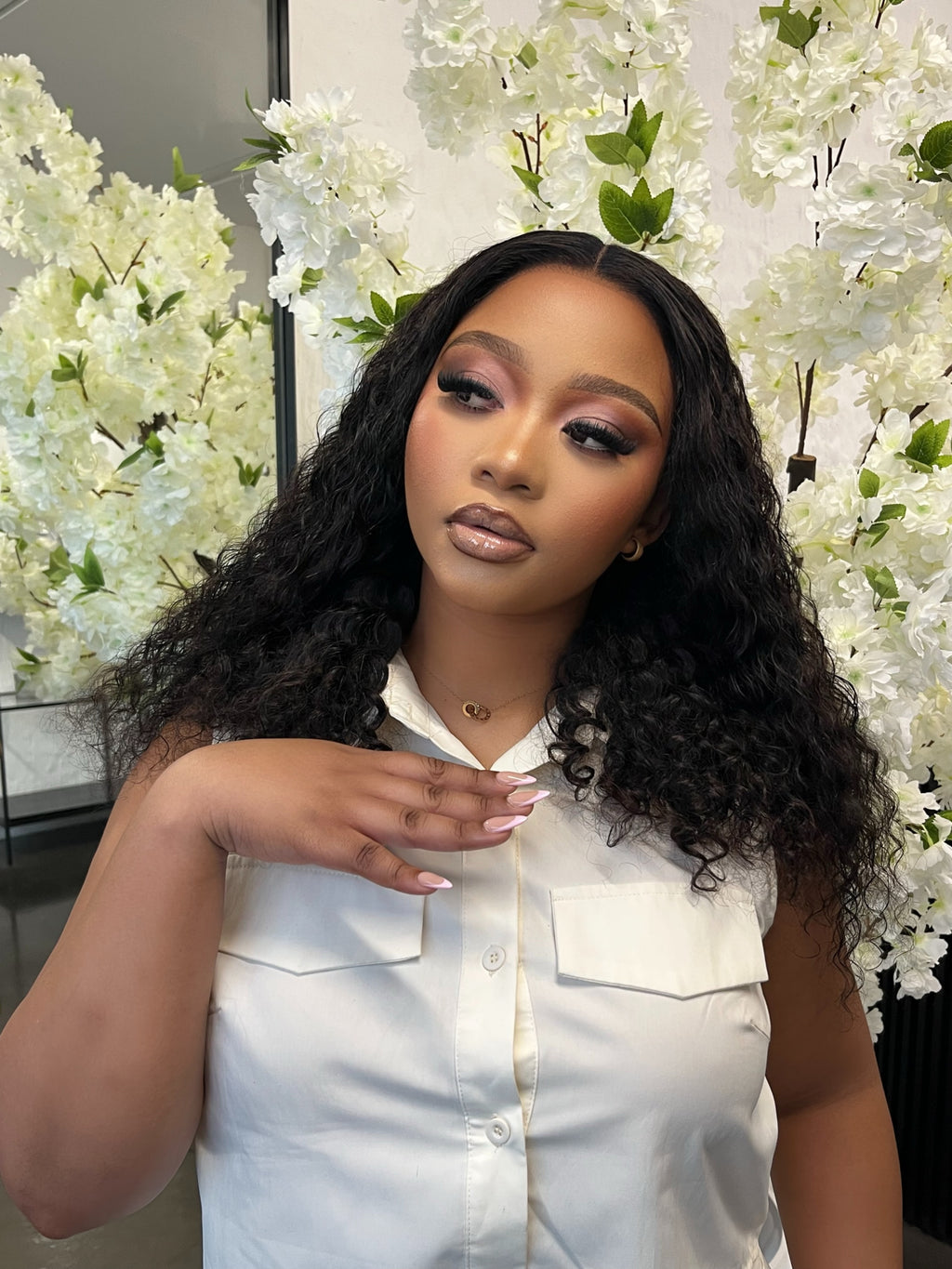 18” DD Curly Glueless Unit