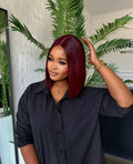 10” Wine Red Glueless bob