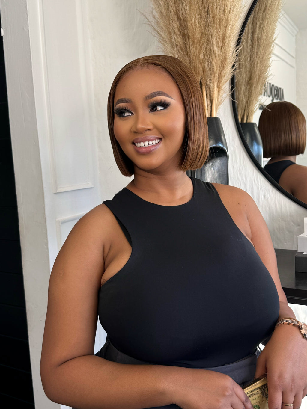 8” 5X5 Browny Glueless Bob