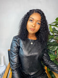 16" Water wave Wig - side part