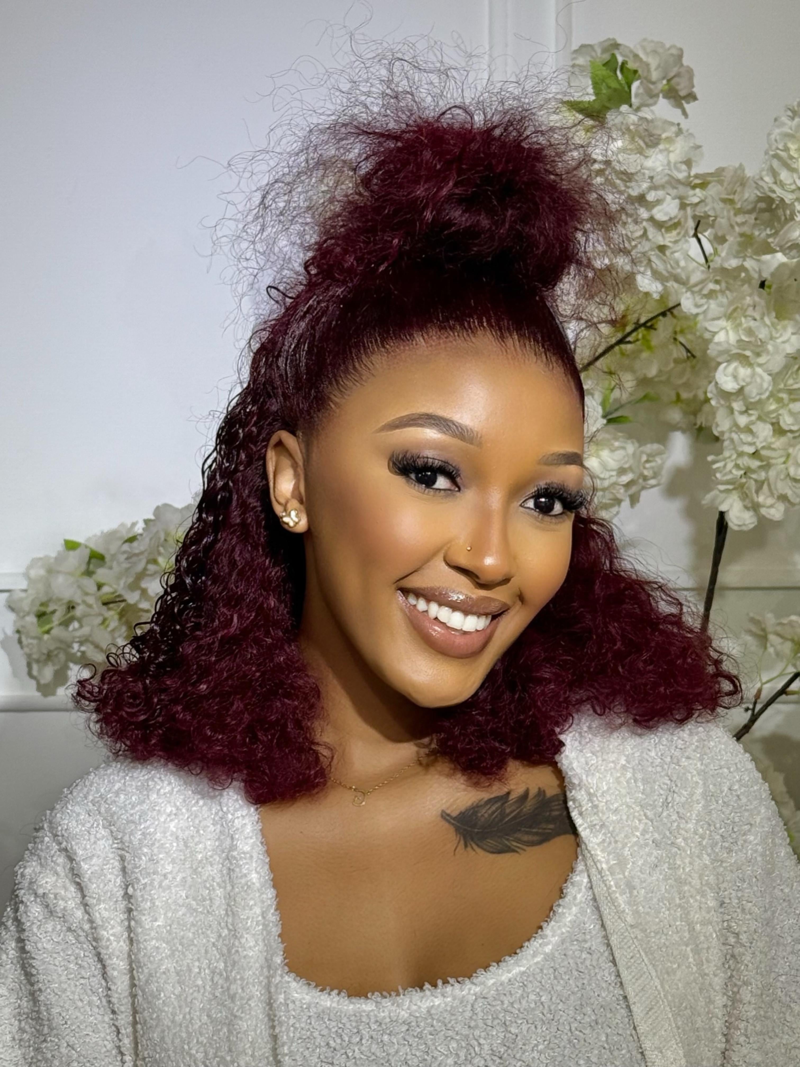 14” Wine Red Curly Unit