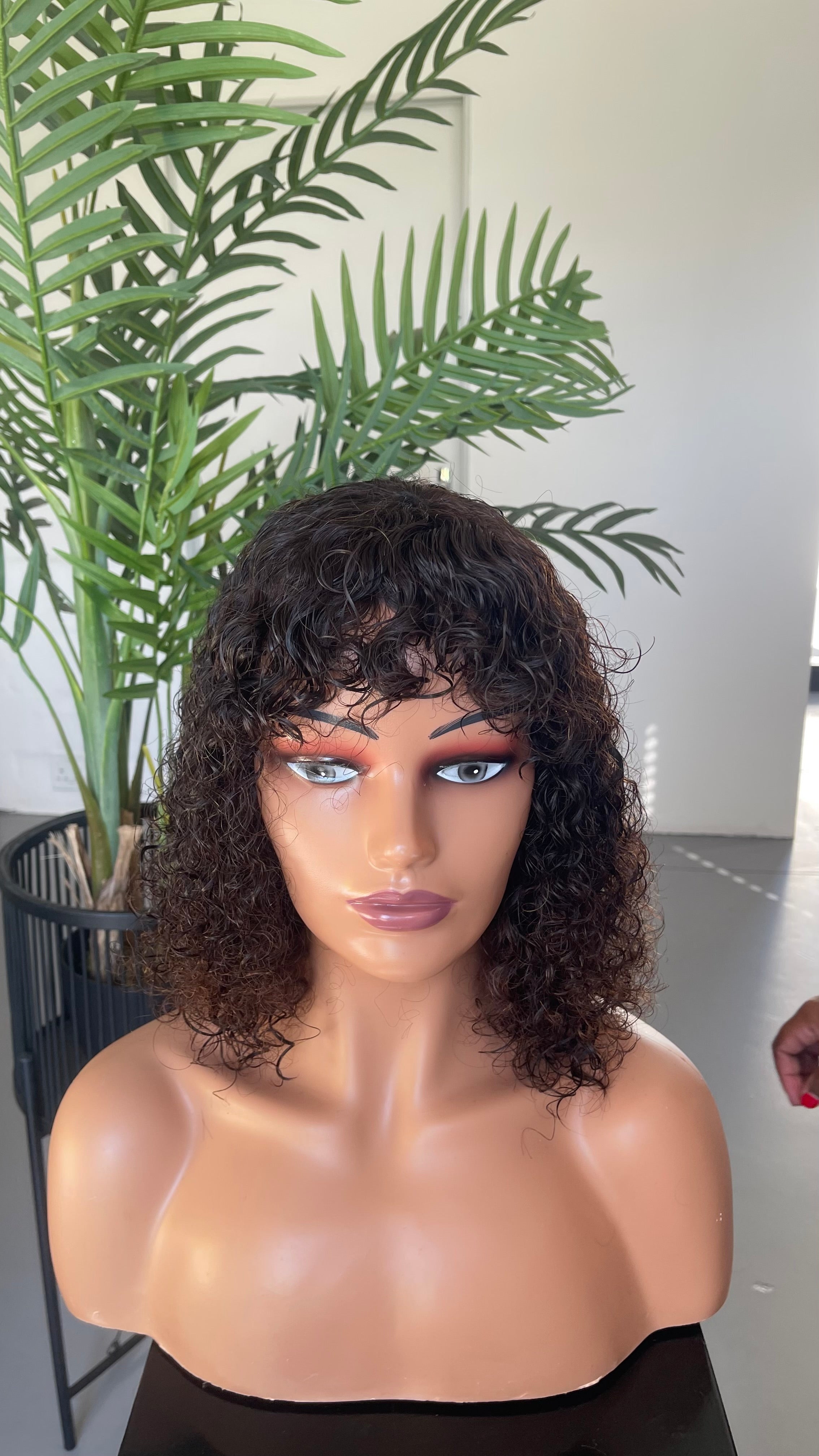 14” Mongolian Curly Fringe - SAMPLE WIG