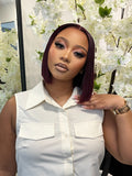 8” Rich Burgundy 5X5 Glueless Bob