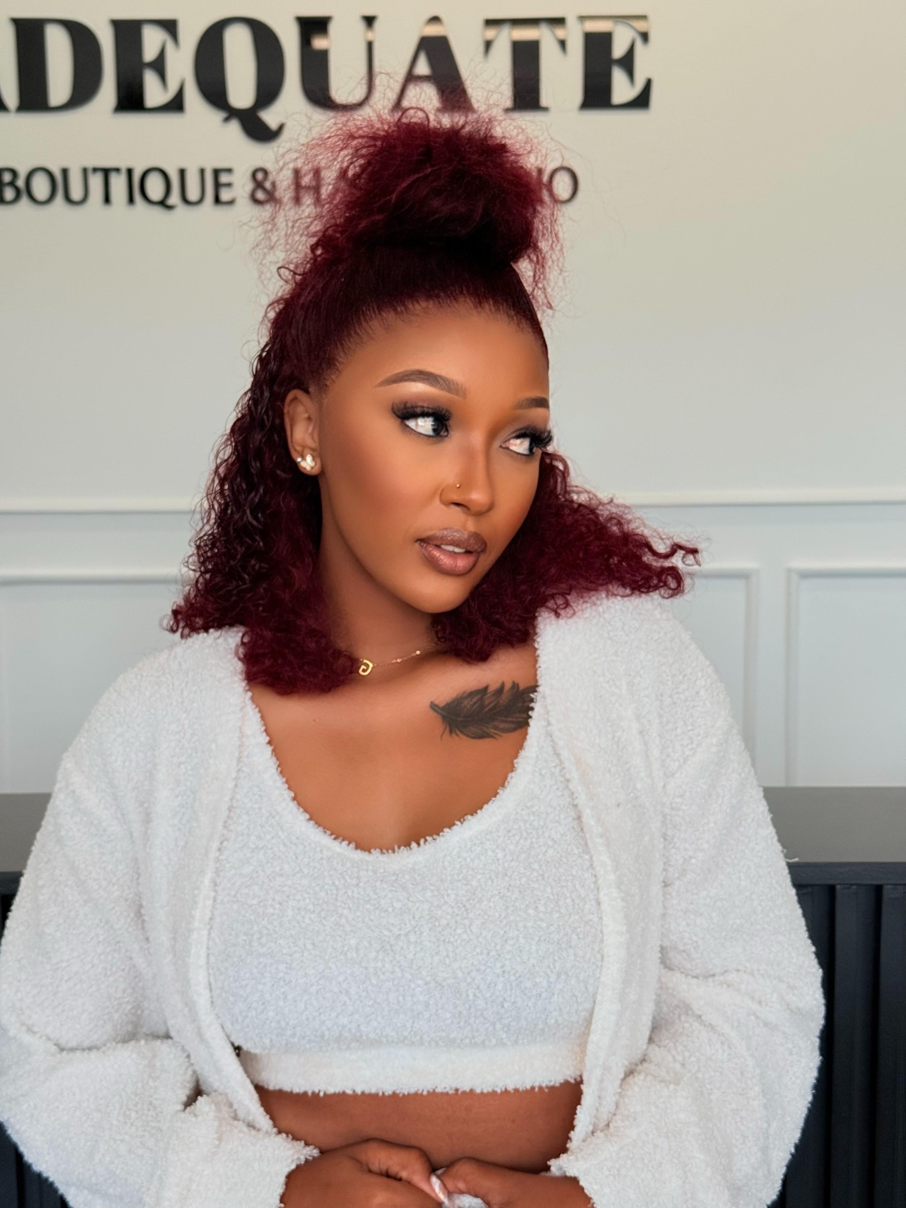 14” Wine Red Curly Unit