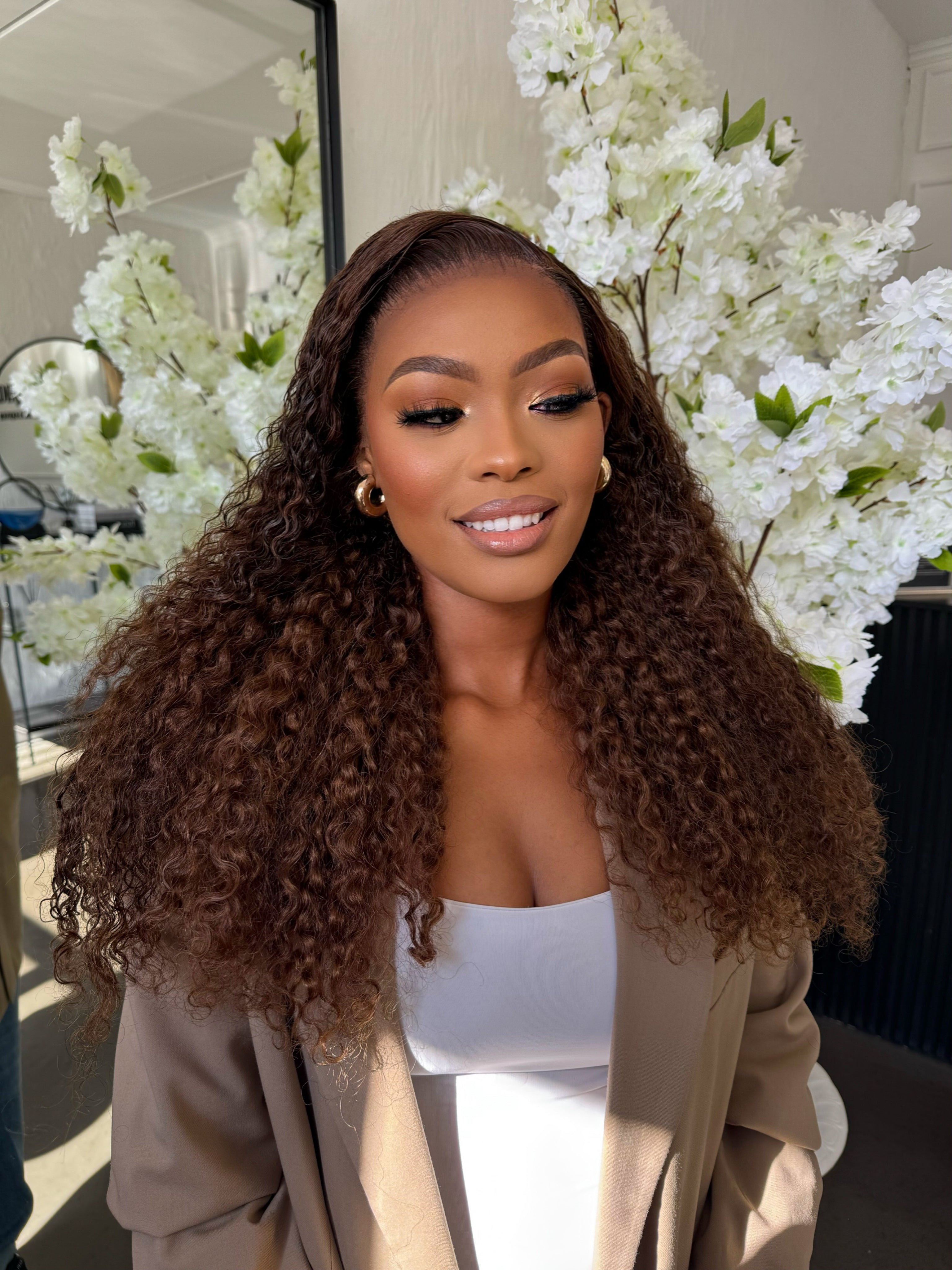 24” DD Cinnamon Curly Unit - SAMPLE WIG