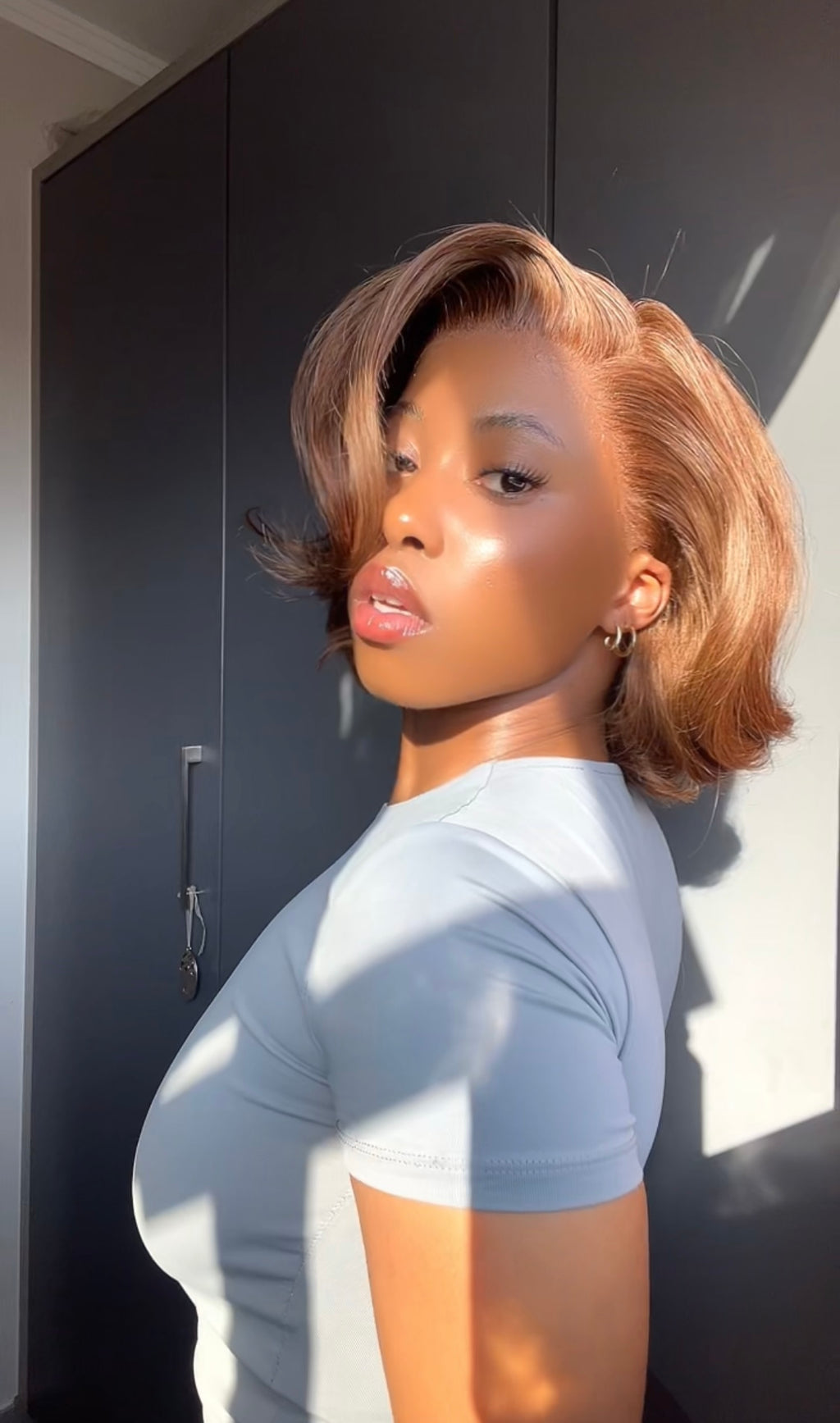 10”  Browny frontal bob