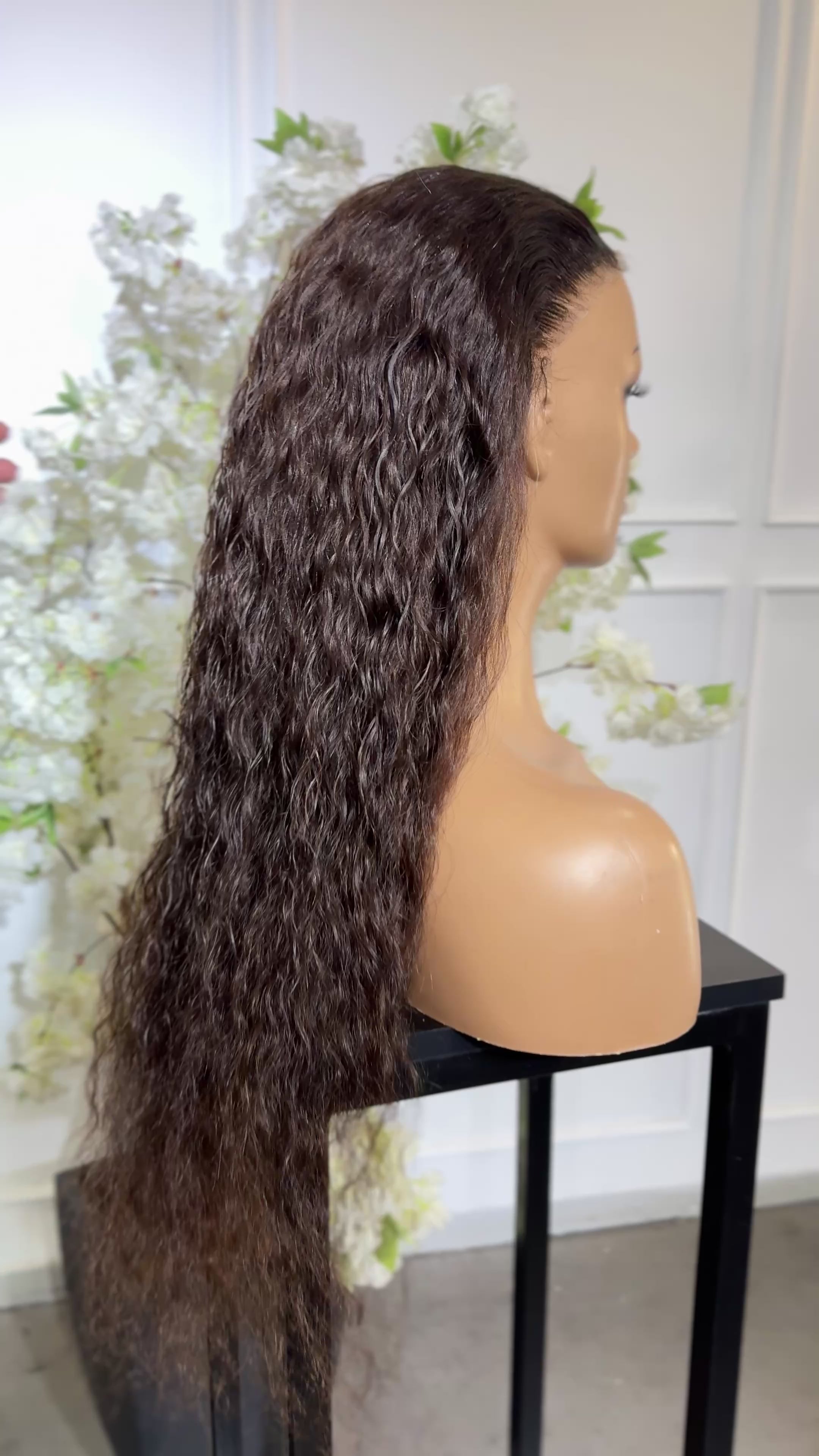 26” Brown frontal Curls - SAMPLE WIG