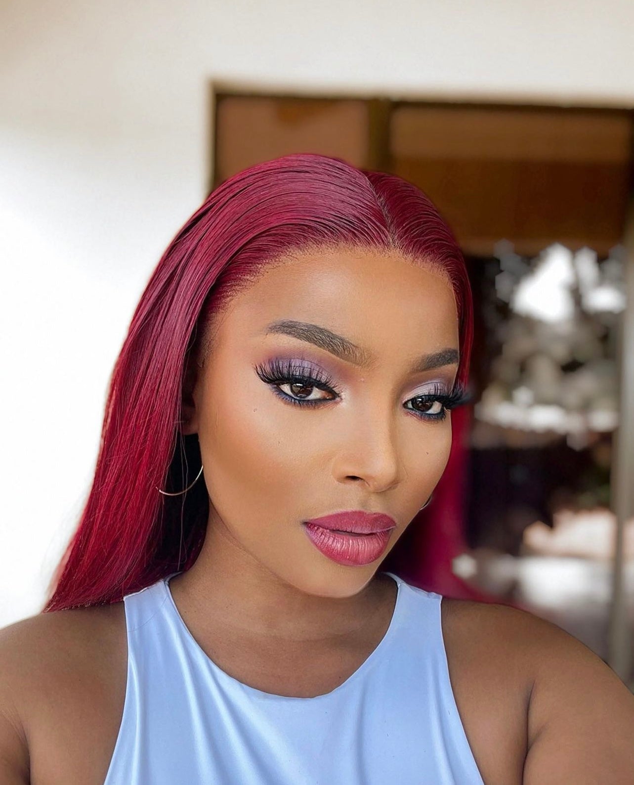 Rich Burgundy Frontal Bob
