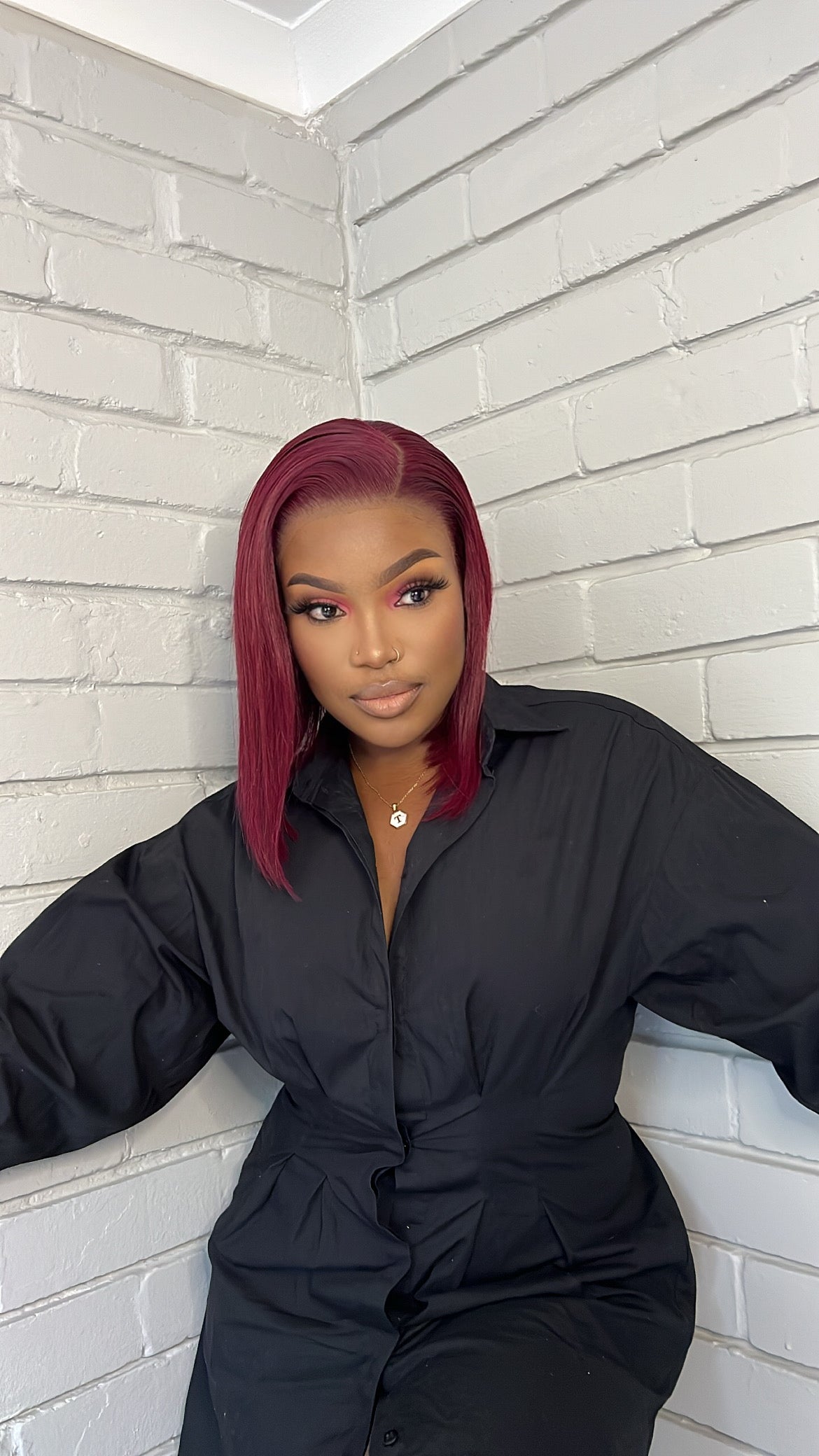 Rich Burgundy Frontal Bob