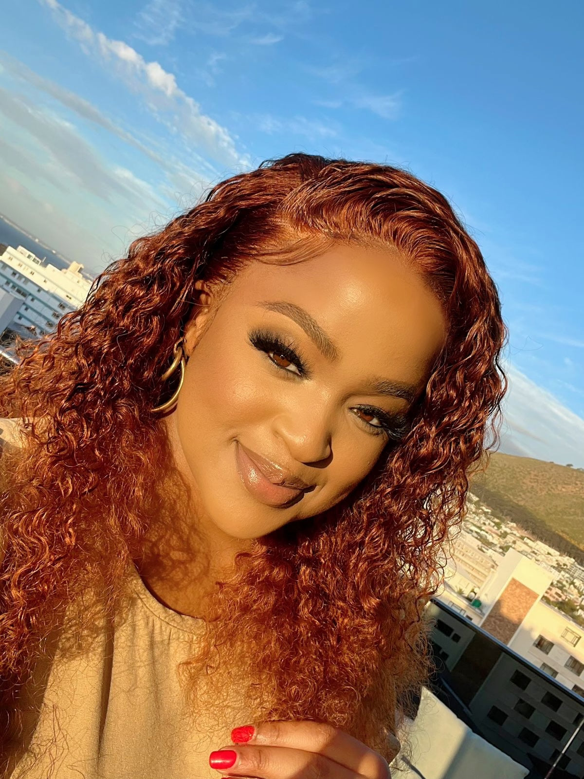 20” Two toned Ginger Curly Unit