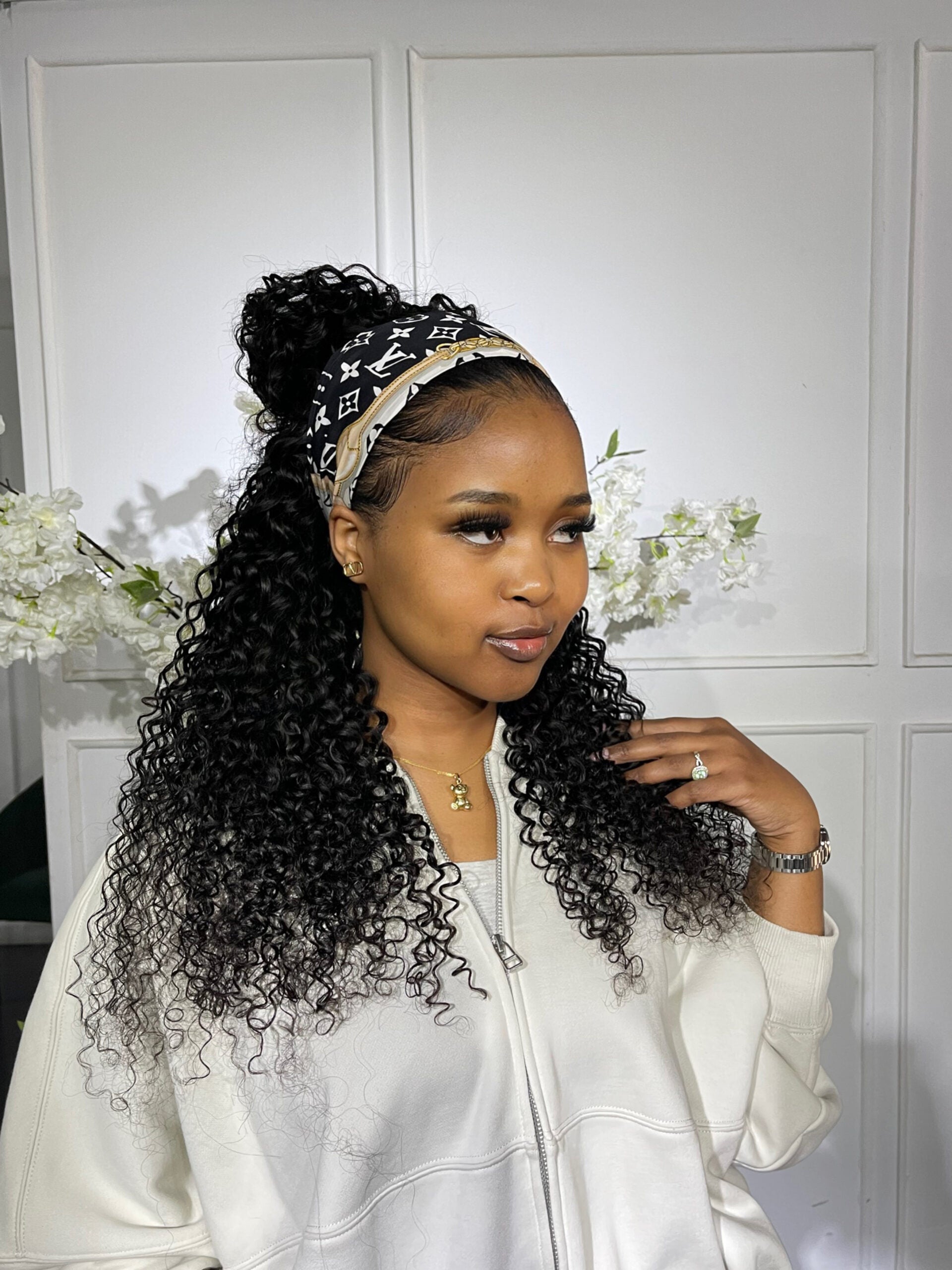 Jerry Curl Headband Wig