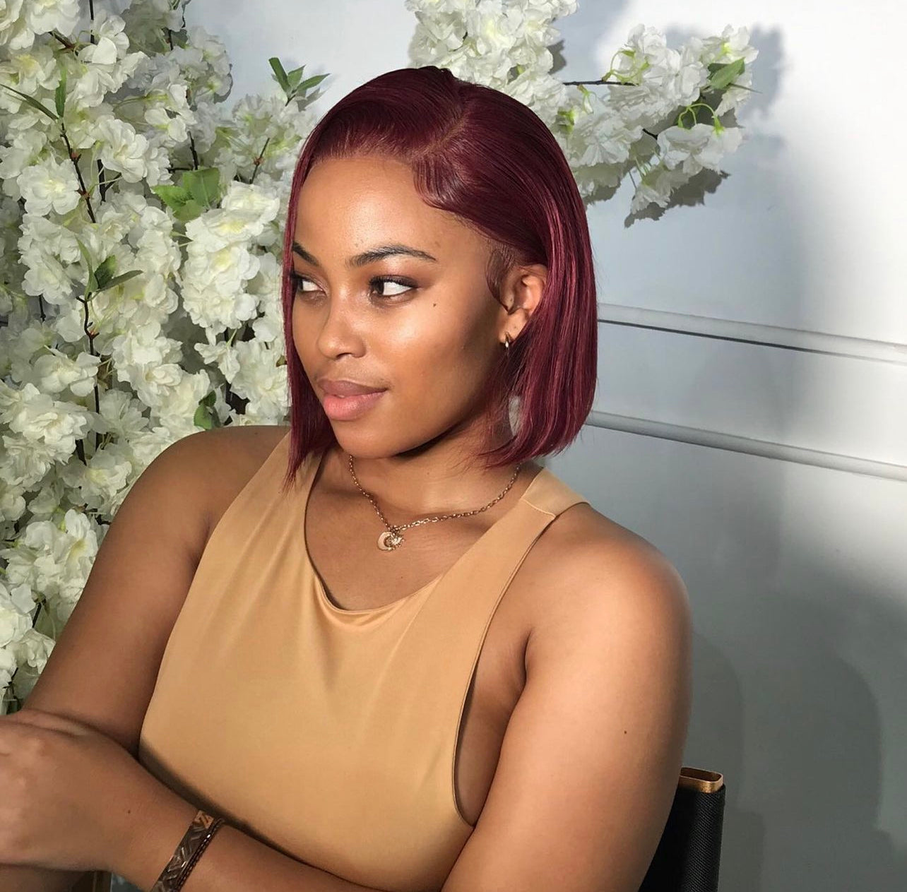 Rich Burgundy Frontal Bob