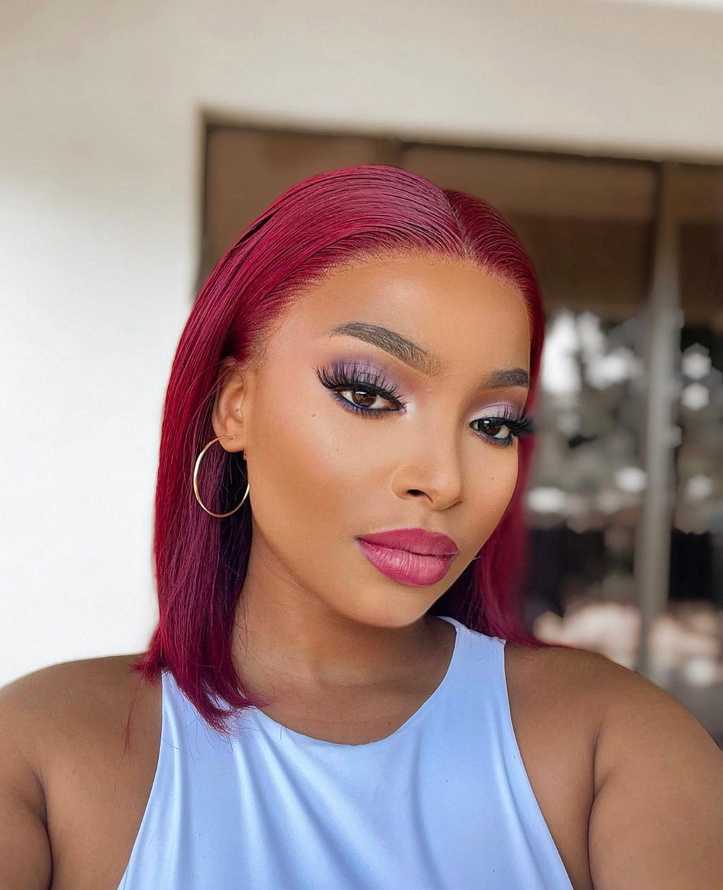 Rich Burgundy Frontal Bob