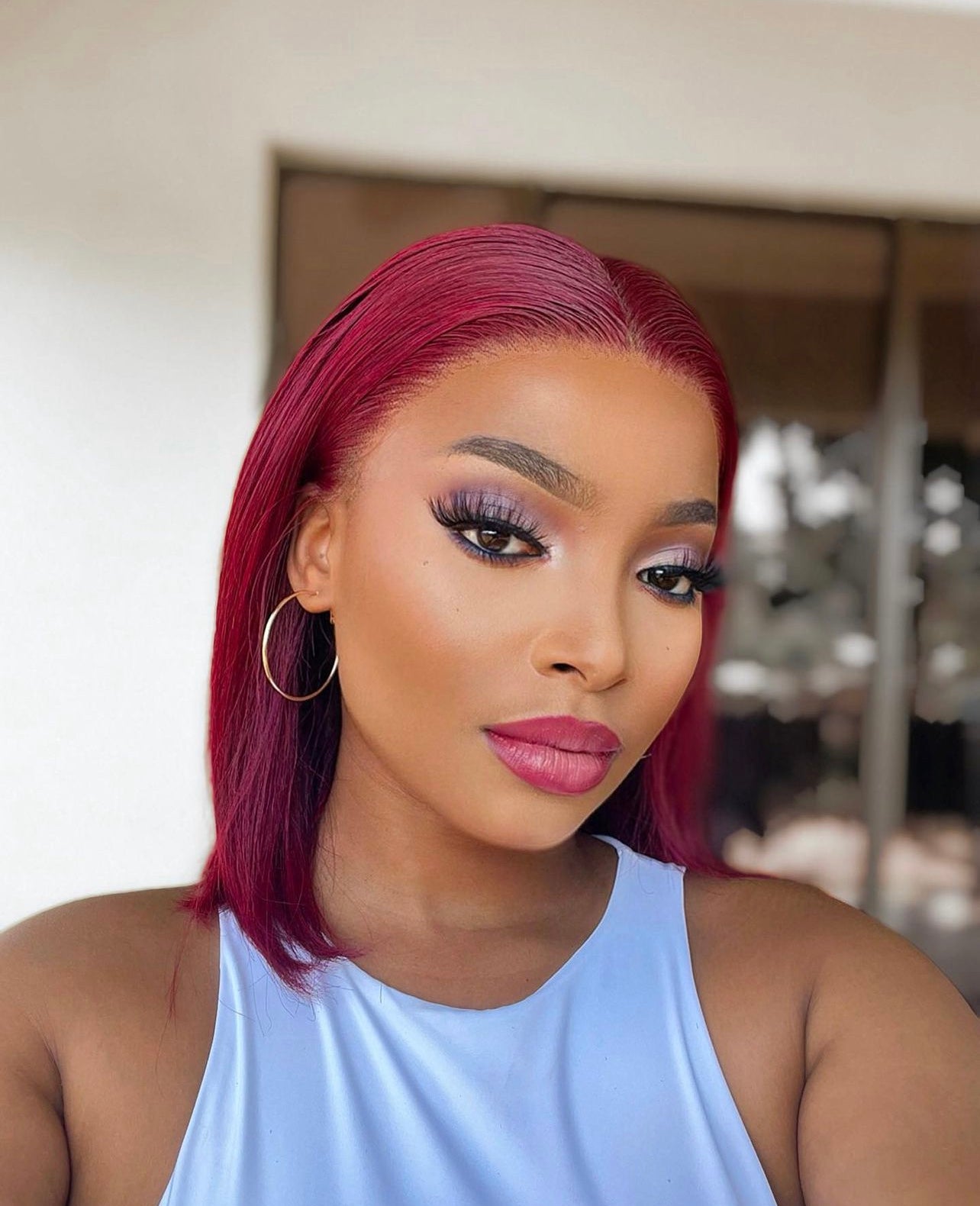 Rich Burgundy Frontal Bob
