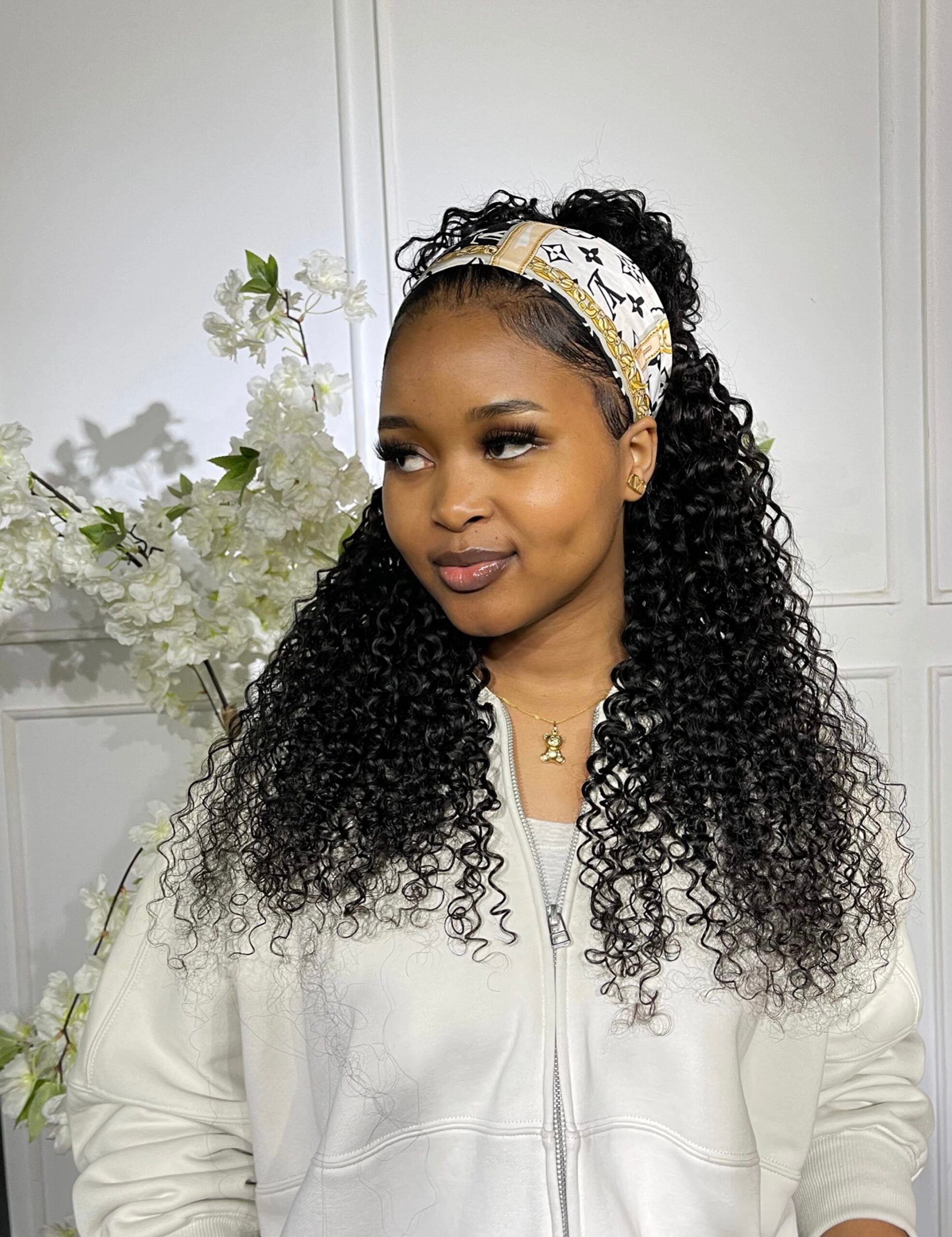 Jerry Curl Headband Wig