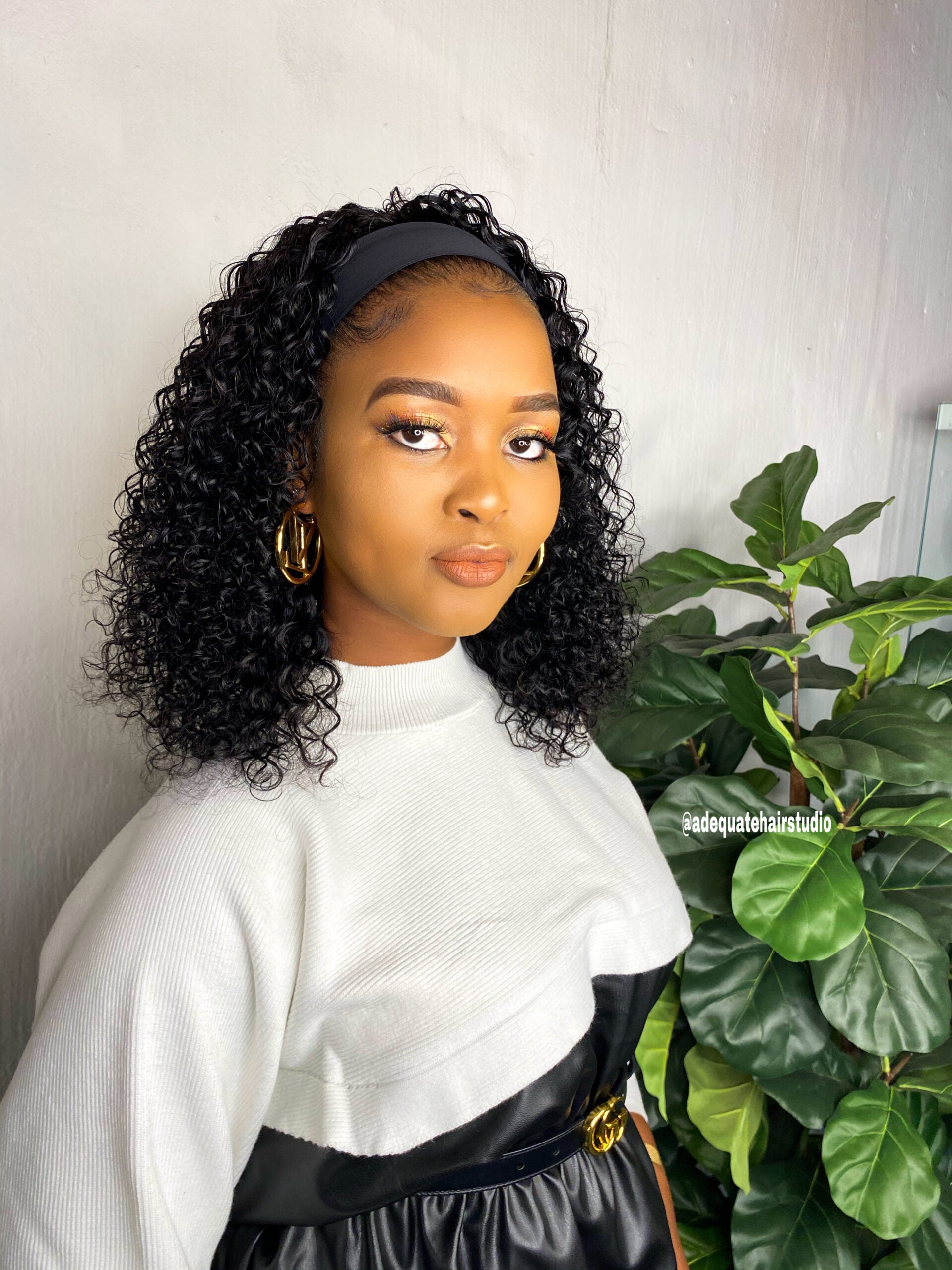Water wave  Headband Wig