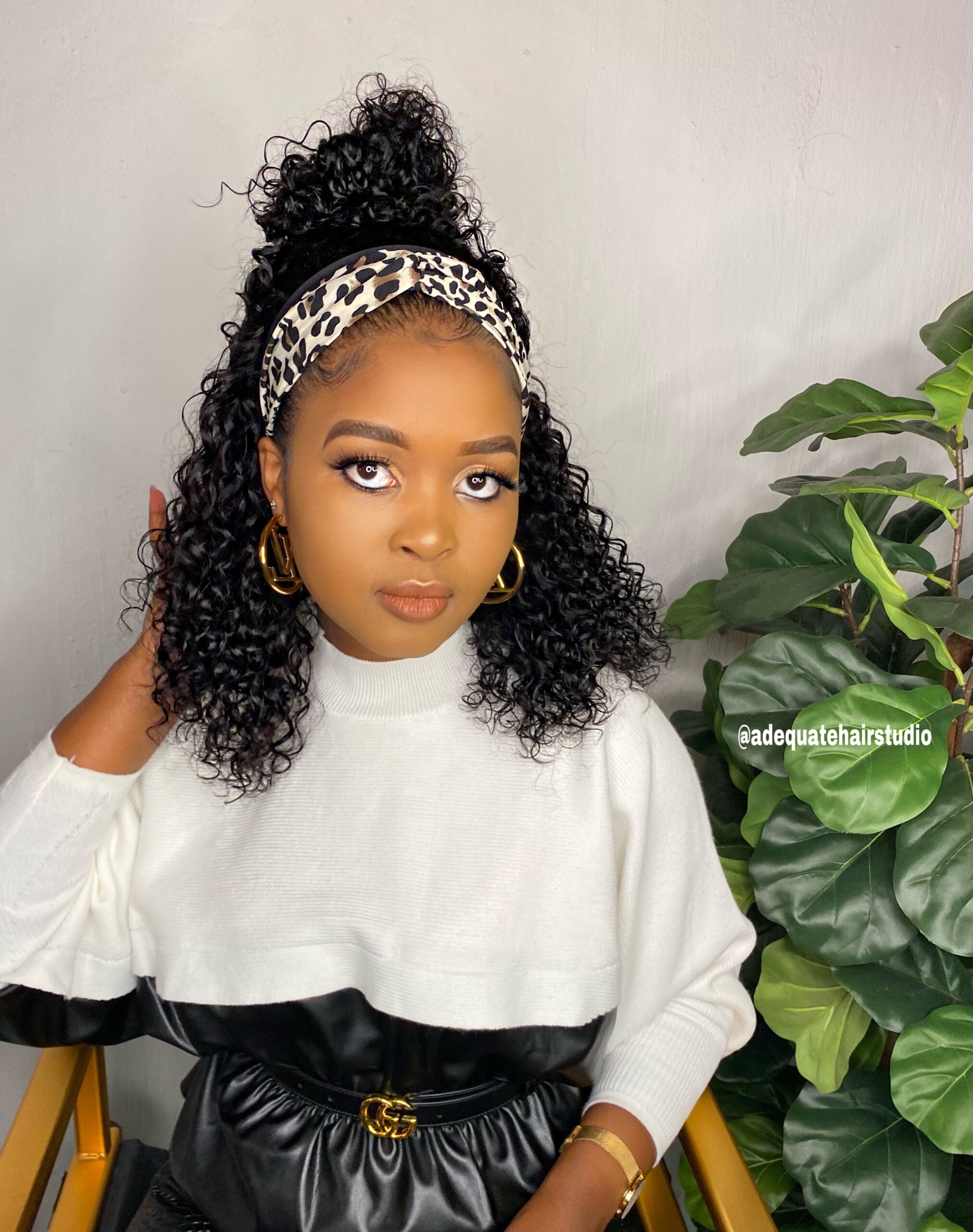 Water wave  Headband Wig