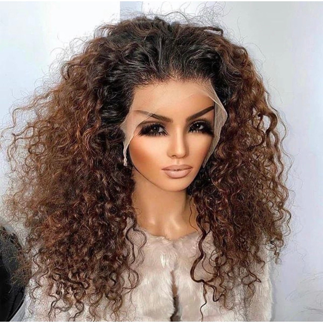 20” Browny Curly Wig